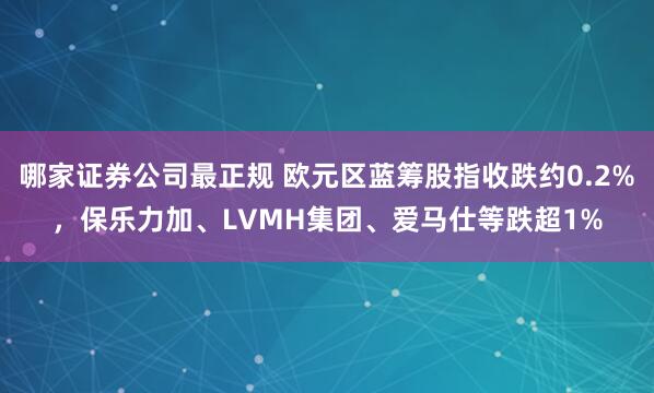 哪家证券公司最正规 欧元区蓝筹股指收跌约0.2%，保乐力加、LVMH集团、爱马仕等跌超1%