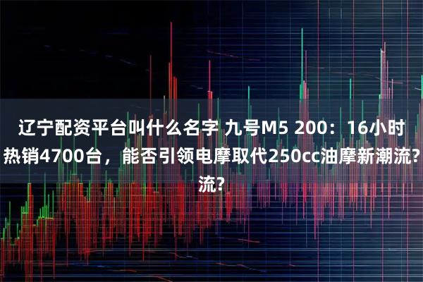 辽宁配资平台叫什么名字 九号M5 200：16小时热销4700台，能否引领电摩取代250cc油摩新潮流?